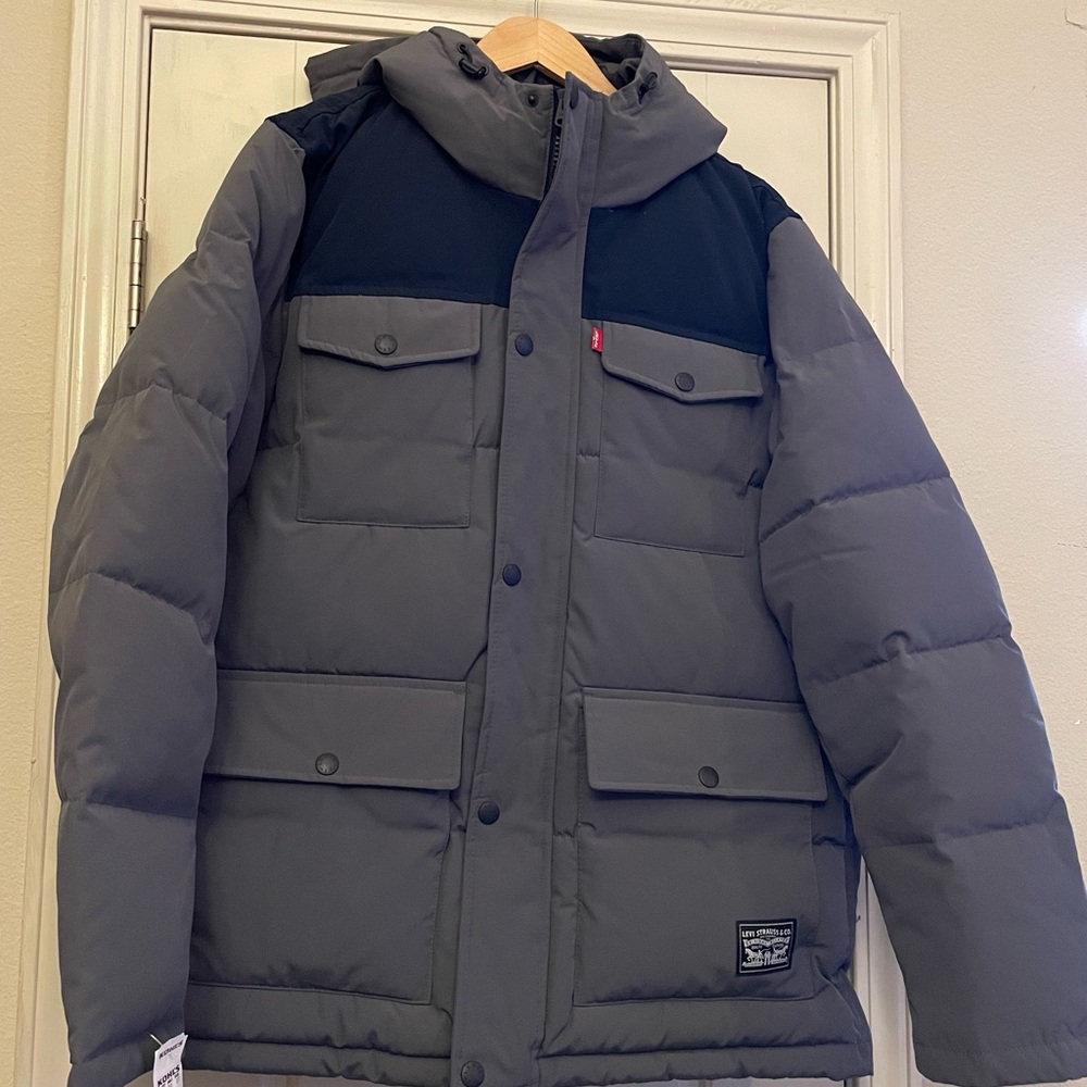Levi's Men's Quilted Four Pocket Parka Hoody Jacket